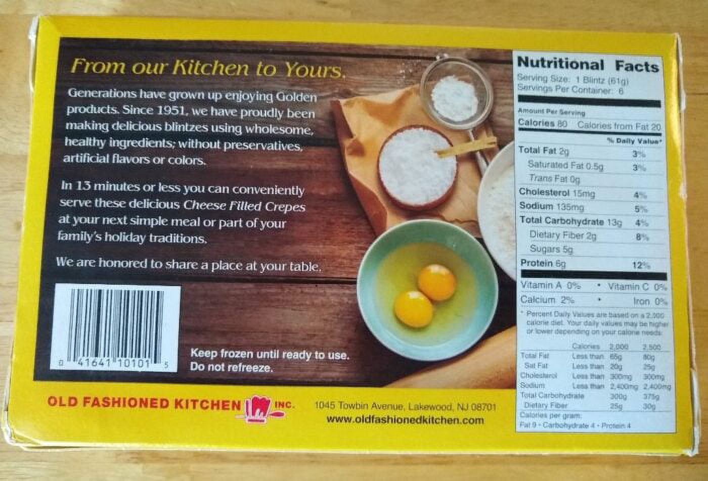 Golden Sweet Cheese Blintzes, 3 Ounce - 15 count per pack - 6 packs per case.