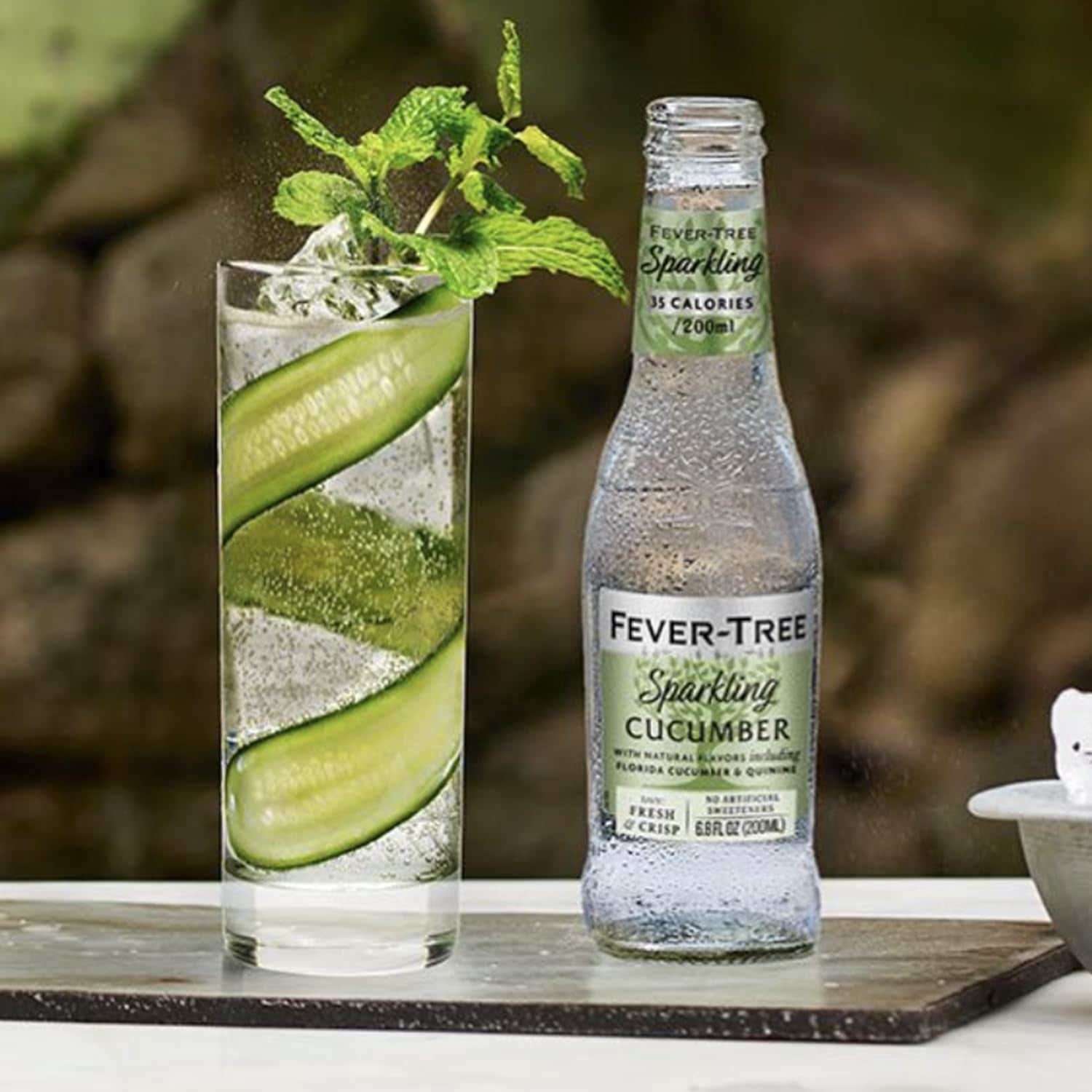Pack of 6, Fever Tree Sparkling Cucumber Tonic Water, 4 bottles - 27.2 fl oz
