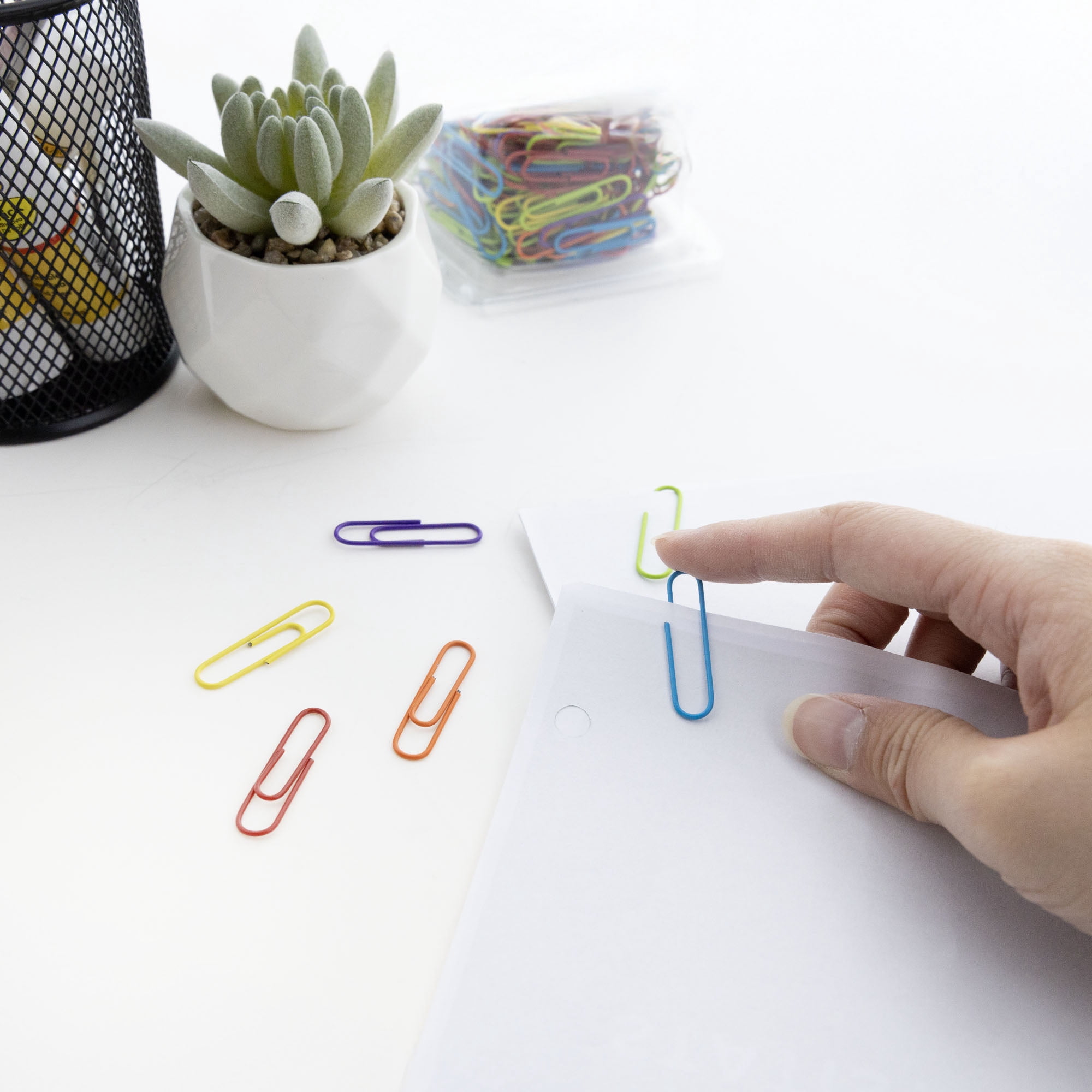 BAZIC Paper Clips Regular 33mm, Small Color Paper Clip (200/Pack), 24-Packs
