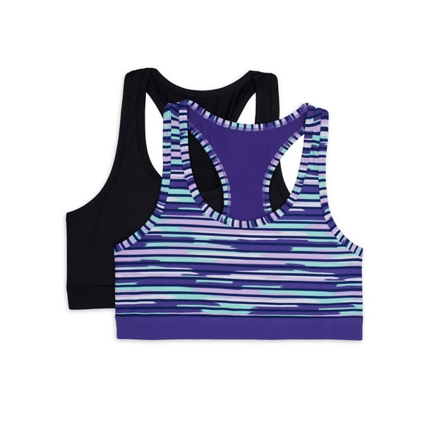 Athletic Works Athletic Works Girls Micro Stretch Sports Bra 2Pack, Sizes 3038