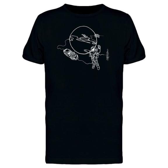Astronaut In Spacesuit Planet Tee Men's -Image by Shutterstock