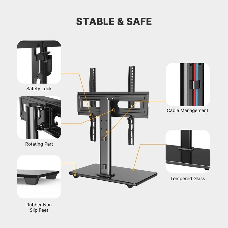 BONTEC Universal Table Top Pedestal TV Stand Instructions 