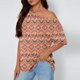 thumbnail image 2 of Tops de Manga Corta para las Mujeres Cuello Inclinado de Ajuste Suelto Casual Blusa Deportiva para el Hogar, Top de Poliéster Relajado para Primavera Verano Diario Y Entretenimiento, 2 of 6