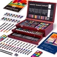 thumbnail image 4 of Luxury  Wooden Art Set with 2 Drawing Pads and Deluxe Gift Box Packaging, Professional Drawing & Painting Kit with 2 Drawing Pads, Acrylic Paints, Colored Pencils, 4 of 6