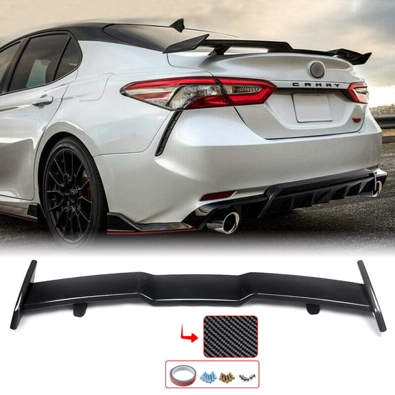 Rear Trunk Spoiler Wing TRD Style For 2018-2024 Toyota Camry Carbon Fiber Look