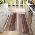 thumbnail image 4 of Kitchen Rugs Sets Of 2,Brown Boho Geometric Triangles and Rhombuses Pattern Anti Fatigue Kitchen Mat Rugs Non Slip Washable,Decorative Kitchen Floor Mats for Kitchen,Sink,Laundry,17"X47", 4 of 5