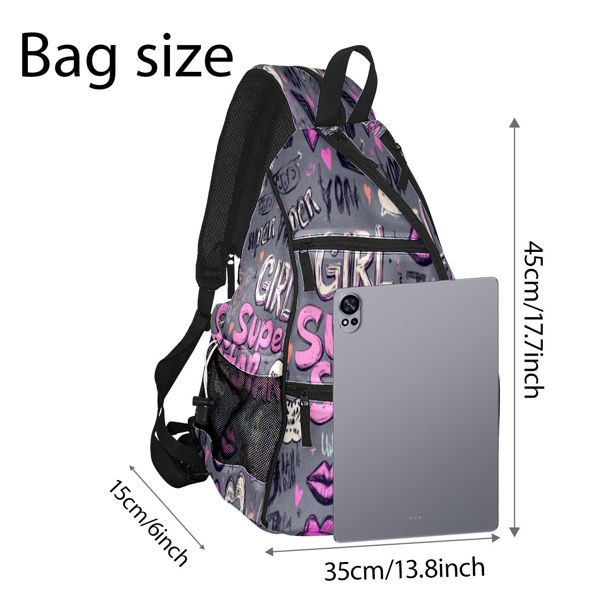 Pickleball Bags for Men Women Pickleball Backpack with Large Capacity Lightweight Adjustable Pickleball Sling Bag Hold Paddles, Balls, Accessories Girl Superstar Pattern