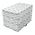 thumbnail image 1 of Dragonfly Dog Crate Cover, Group of Regularly Dragonfly Pattern Short Lives Composition of Bugs, Easy to Use Pet Kennel Cover for Medium Large Dogs, 35" x 23" x 27", Orange Blue, by Ambesonne, 1 of 6