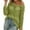 Light Green, variant on EDFBUYKRS Women's Plus Size V-Neck Tee with Long Sleeves, Sizes S