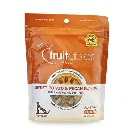 Dogs 8 Ounce Pouches - Sweet Potato & Pecan Crunchy Dog Treats 1-7 ounce Pouch, Amazing aroma and irresistible taste in each treat By Fruitables