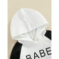 thumbnail image 4 of Baby Boy Girl Bubs Hoodie Onesie Long Sleeve Hooded Sweatshirt Romper Cute Infant Block Outfit, 4 of 7