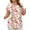 Watercolor Floral Cream, variant on Cuteduck Women Plus Size Tops Short Sleeve Shirts Casual Floral Print Chiffon Blouses Loose Flowy Crewneck Pleated TopοΌ1X-5XοΌ