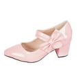 thumbnail image 6 of Womens Mary Jane Shoes Cute Bowknot Closed Pointed Toe Dressy Heels Casual Chunky Block Heel Pumps Shoes Red Size 8.5, 6 of 6