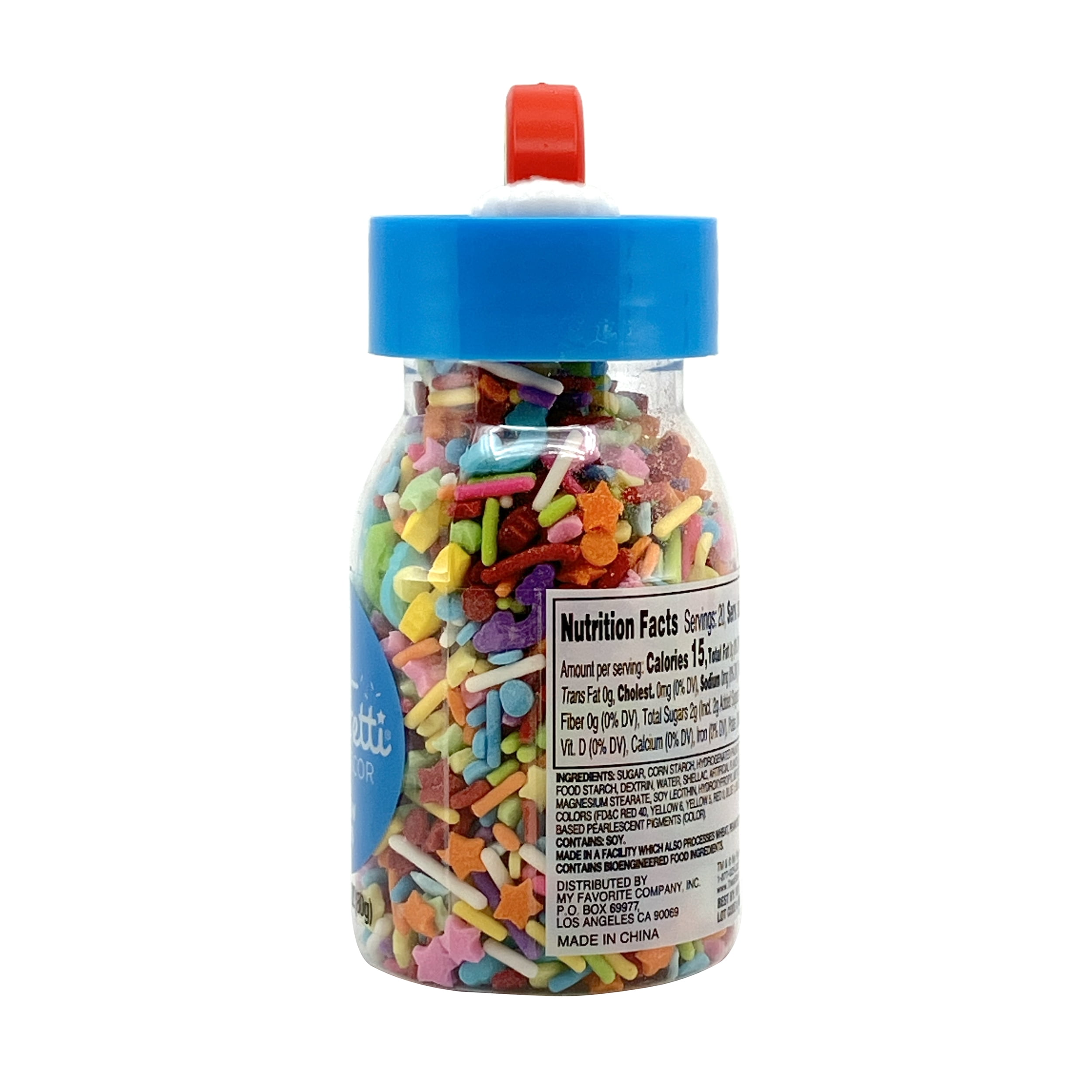 (2 pack) CandiFetti Rainbow Dreams Sprinkle Bottle with Figural Lid, 2.82 Oz