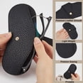 thumbnail image 5 of 1set PU Leather Eyeglasses Case with Suede Fiber Glasses Cleaning Cloth Black 172x84x7mm, 5 of 9