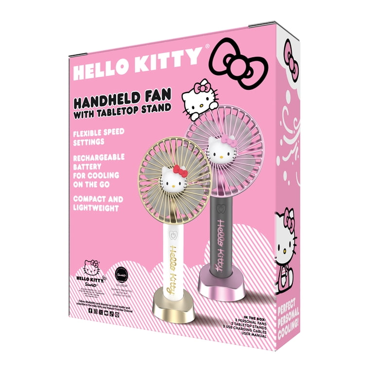 Hello Kitty 2 Pack Portable Fans - Stay Cool in Style with Hot