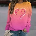 thumbnail image 2 of Jinhomg Ribbon Breast Cancer Awareness Sweatshirt for Women Long Sleeve Crew Neck Tees Fall Winter Comfy Pullover Tops Hot Pink XL, 2 of 4