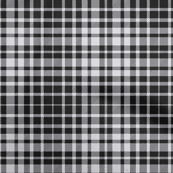 oneOone Cotton Poplin Black Fabric Check Sewing Fabric By The Yard Printed Diy Clothing Sewing Supplies 42 Inch Wide