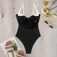 thumbnail image 6 of Xijirk One Piece Swimsuit Women,Swimsuit Slim Fit Color Matching High Stretch Adjustable Bathing Suit for Water Wear,Womens Swimsuits,Black,S, 6 of 7