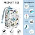 thumbnail image 3 of Floral Butterfly Pattern Canvas Bookbag – Large Capacity Travel Backpack with Durable Oxford Material and Anti-theft Features for Female Professionals, Students, and Outdoor Enthusiasts, 3 of 5