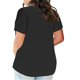 thumbnail image 3 of Top de Manga Corta de Verano para las Mujeres de Tamaño Grande Falso Bolsillo V-Cuello Camiseta, Mezcla de Poliéster Algodón Spandex Top Casual, Lavado a Mano Más Tamaño, 3 of 6