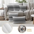 thumbnail image 6 of Pack of 2 Outdoor Pillow Covers 16x16 Inch Waterproof Gradient Grey Striped Throw Pillow Covers,Decorative Couch Pillow Shams Protectors Simple Farm Stripes Minimalist Patio Cushion Pillowcases, 6 of 8