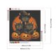thumbnail image 2 of Pintura De Diamante 5D DIY Taladro Redondo Completo Kit De Gato De Calabaza De Halloween 40x40cm Negro, 2 of 9