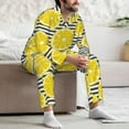 thumbnail image 5 of Mens Pajamas Set, yellow Lemon print Button Down Long Sleeve Loungewear Sleepwear Pjs sets for Men, 5 of 5