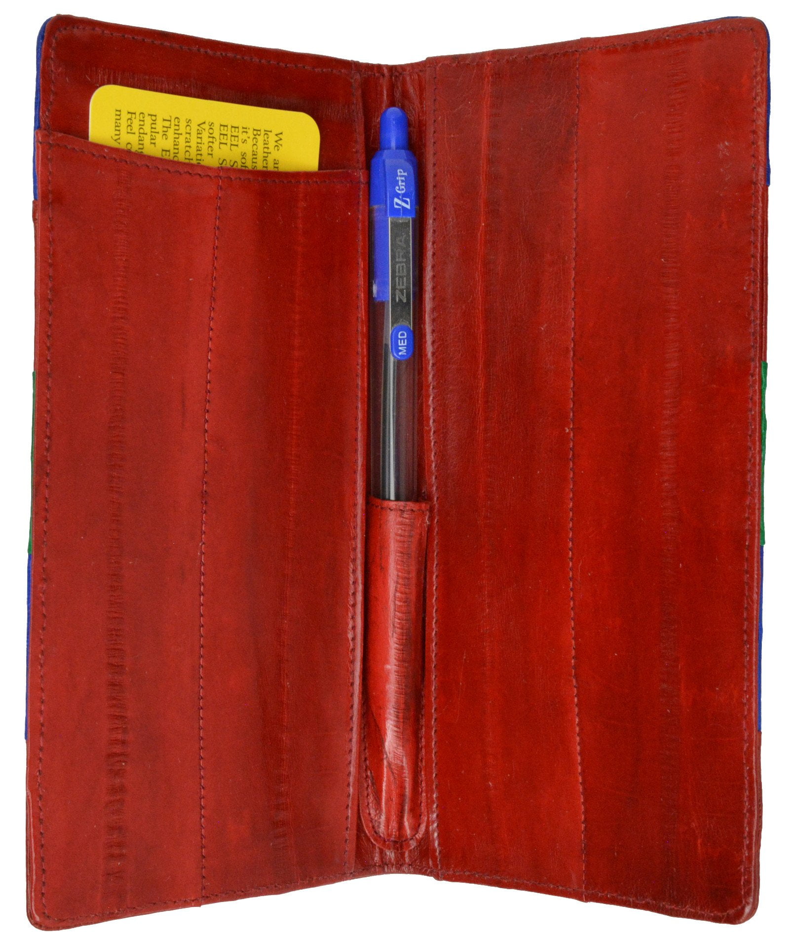 Genuine Eel Skin Leather Basic Checkbook Cover E 529 - Walmart.com