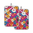 thumbnail image 7 of Yayeee Pot Holders Kitchen Heat Resistant with Pockets 7"x9.8" Cotton Oven Cooking Hot Pads, Red Whimsical Floral, 7 of 7