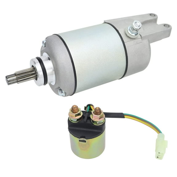 Starter & Relay Replacement for Honda FourTrax Foreman Rubicon TRX500FA 2001-2014| TRX500FGA 2004-2008| TRX500FPA 2009-2014, 31200-HN2-A01 31200-HN2-003 18610 18666