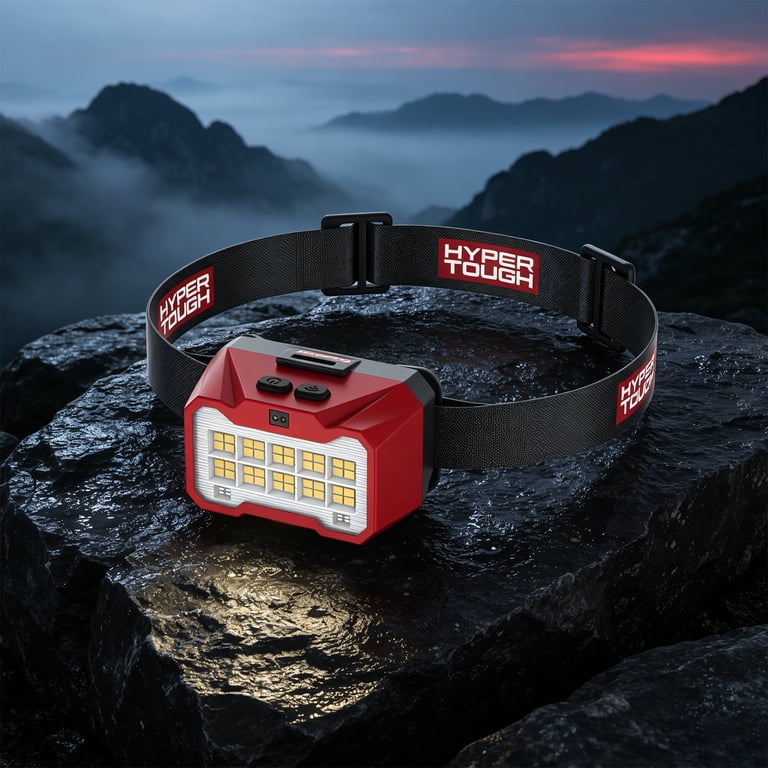 Hyper Tough 1000 Lumen Rechargeable Hands-Free Headlamp, Red photo 4
