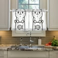 thumbnail image 2 of Yayeee Kitchen Curtains Tier Pair Light Filtering 27"x36" Rod Pocket Short Cafe Window Panel, Cute Chubby Cat, 2 of 7