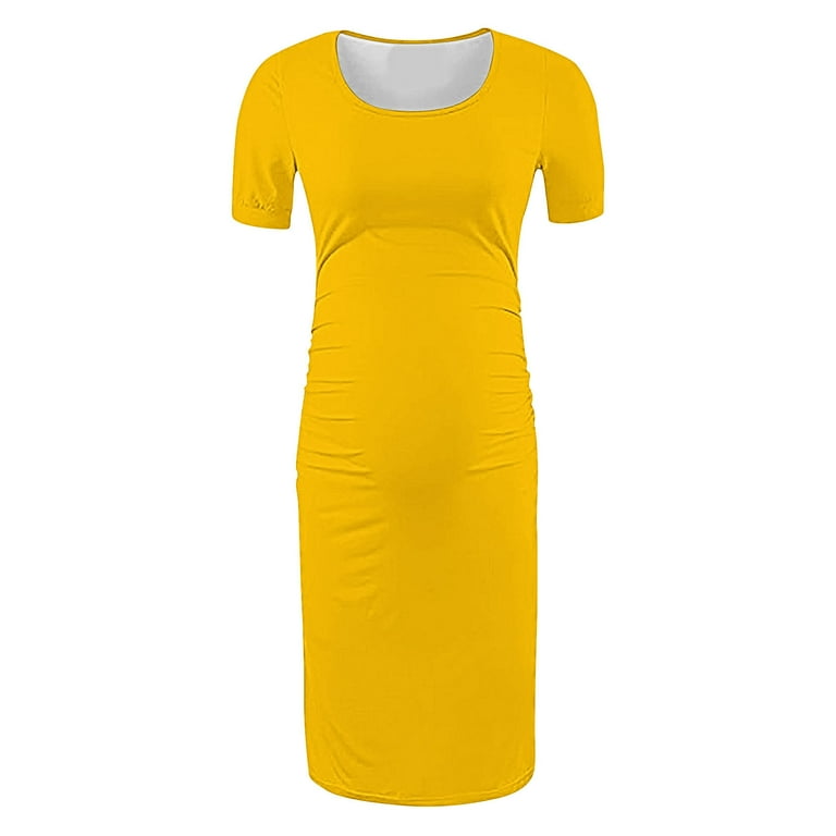 yellow bodycon maternity dress Essential Bodycon Maternity Dress