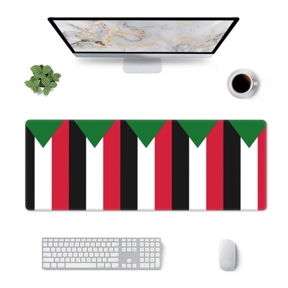 Large Gaming Mouse Mat Flag Of Sudan Long Extended Mousepad Desk Mat Non-Slip Rubber Micepads (31.5 X 11.8 Inches)
