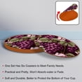 thumbnail image 4 of Grape 6PCS Round Microfiber Leather Coasters, 11x11 cm/4.3x4.3 in, Drink Mats for Table, Set of 6 Absorbent Coasters for Drinks, 4 of 6