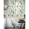 thumbnail image 4 of Yellow Green Blue Pineapple Sheer Curtains 72 Inch Long 2 Panels, Tropical Fruit Leaf Vintage Light Filtering Rod Pocket Semi Sheer Curtains, Sheer Voile Drapes for Living Room Bedroom, 52"x72", 4 of 5