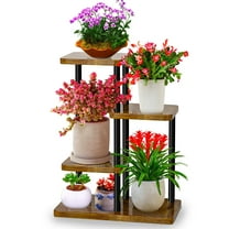 Flyclix Indoor Plant Stand - 4 Tier Metal Plant Shelf for House Plants, Corner Design for Space-Saving Storage, Ideal Plant Holder for Living Room, Balcony, Garden, or Patio