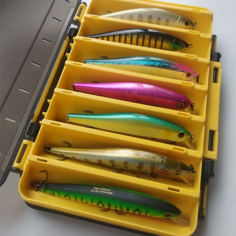 14/12 Compartments Double-Sided Fishing Lure Hook Tackle Box Visible Hard  Plastic Clear Fishing Lure Bait Squid Jig Minnows Hooks Accessory Storage