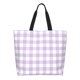 thumbnail image 1 of Disketp Purple Checkboard Bolsa Tote Estampada para Mujer, Bolso de Hombro y de Mano para Compras y Viajes, 1 of 8