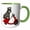 Green/White, variant on 3drose, Funny Cute Schnauzer Dog Riding Red Motor Scooter Cartoon, 11oz Two-tone Green Mug