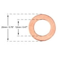 thumbnail image 2 of 10pcs Copper Crush Washer Flat Sealing Gasket Ring Spacer for Car 12 x 20 x 1.5mm, 2 of 3