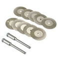 thumbnail image 1 of TFixol 10pcs Diamond Cutting Wheel Sawing Bladings with 2 Connection Shanks 20mm/0.79in Cut-off Cutter Discs for Dremel Rotary Tool, 1 of 7
