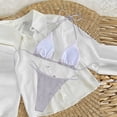 thumbnail image 3 of Dresfit Halter Two Piece Bikini Set for Women - Solid Color with Chest Pads & No Underwire White S, 3 of 4