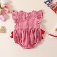 thumbnail image 5 of TOWED22 Newborn Baby Girl Clothes Infant Romper Ruffle Sleeve Jumpsuit Summer Outfits for Girls Red,3-6 M, 5 of 7
