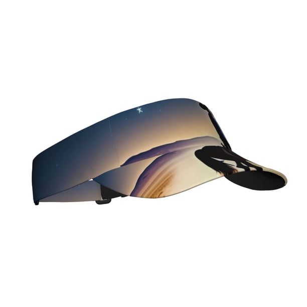 Fotbe Azure Sky Western Desert Cowboy Visera Deportiva con Diseño, Gorra Abierta Ajustable de Algodón para Mujer y Hombre