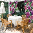 thumbnail image 2 of 1 Panel Outdoor Curtains for Patio Waterproof 54"x84", Purple Flowers Weatherproof Privacy Outsides Curtains, Spring Watercolor Floral Leaves Botanical Beige Grommet Thermal Drapes for Cabana Porch, 2 of 8