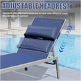 thumbnail image 4 of JERFIT 3-Piece Outdoor Chaise Lounge Set with Side Table, Adjustable Reclining Pool Patio Chairs, All-Weather Textilene Fabric & Aluminum Frame for Backyard, Beach, Deck (Navy Blue), 4 of 6