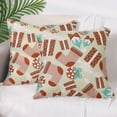 thumbnail image 2 of Unique Bargains Set of 2 Christmas Printed Throw Pillow Covers Velvet Cushion Covers Beige Red 18" x 18", 2 of 6