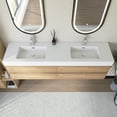 thumbnail image 4 of 72" Wall Mounted Floating Bathroom Vanity in Oak with White Quartz Sink, 4 of 11
